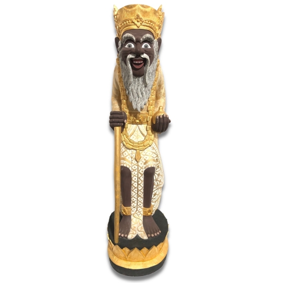 Frontansicht der Holzfigur "Indonesischer Weiser"