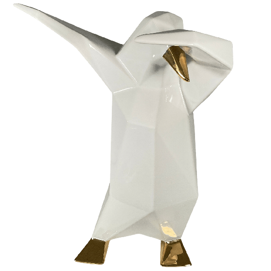 Bosa Skulptur "Dab Pinguin" Glänzend mit Edelmetall von Vittorio Gennari