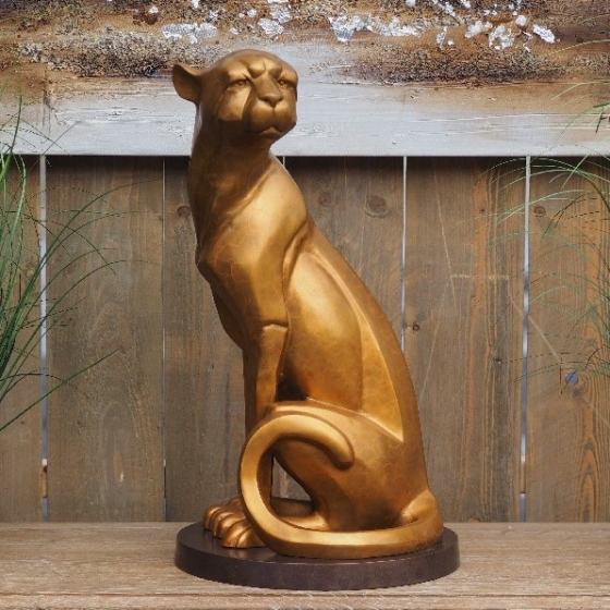 Bronzeskulptur "Goldener Jaguar"