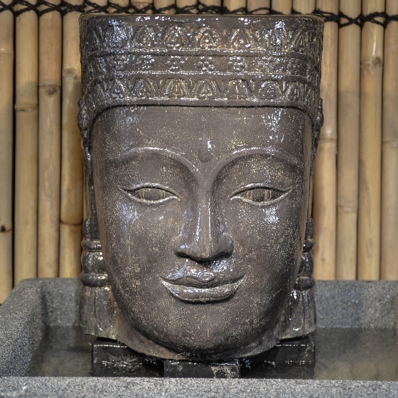 Khmer - Kopf als Wasserspiel - Komplettset, 65cm