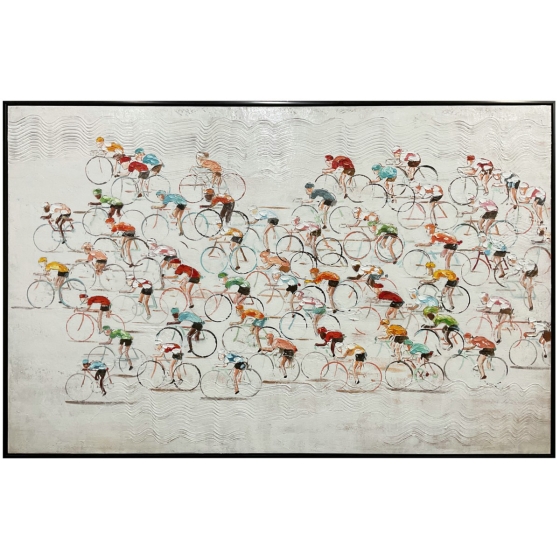 Wandbild "Radrennen / Tour de France" handgemaltes Ölgemälde  – 140x90cm