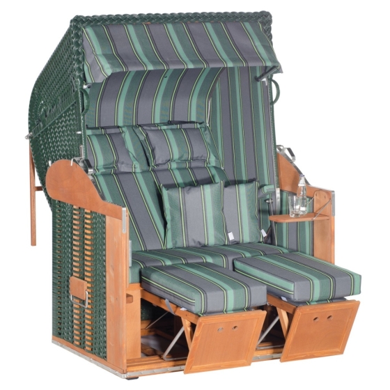 Sonnenpartner Gartenstrandkorb "Classic" 2-Sitzer, Stoff-Nr.188, Liegemodell