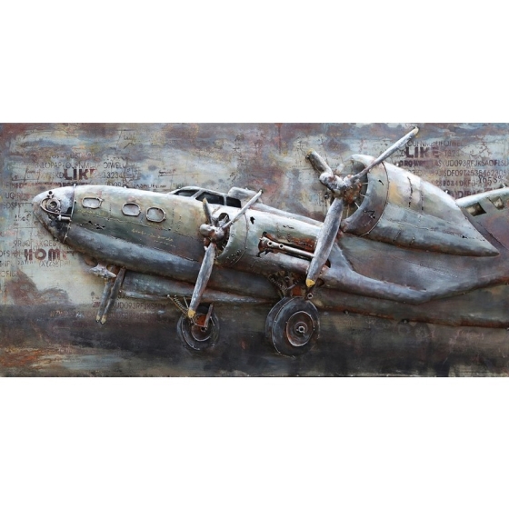 Metall - Wandbild "Flugzeug"
