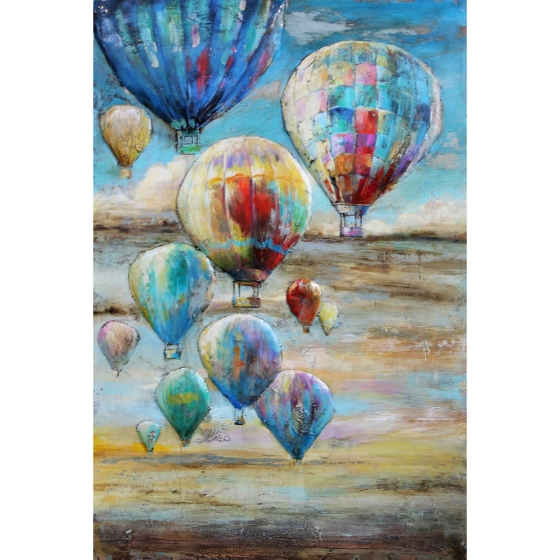 Metall - Wandbild "Heißluftballons"