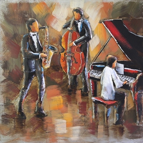 Metall - Wandbild "Musik-Trio"