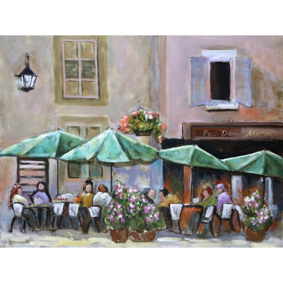 Metall - Wandbild "Französisches Café"