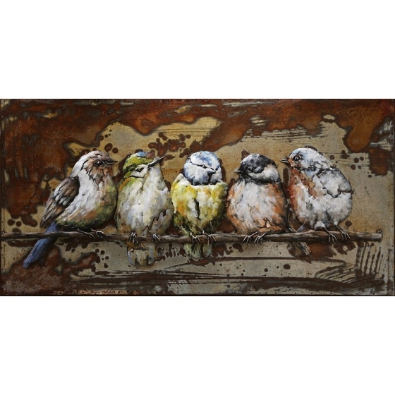 Metall - Wandbild "Vögel auf Ast"