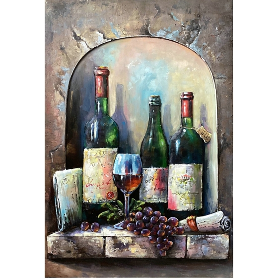 Metall - Wandbild "Wein & Trauben"