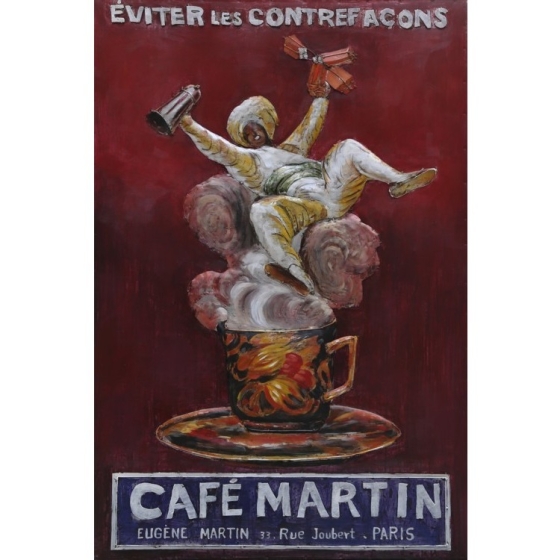 Metall - Wandbild "Café Martin Paris"
