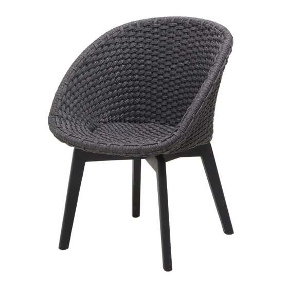 Cane-line Peacock Armlehnstuhl in dunkelgrau / Aluminiumbeine - Ausstellungsstück