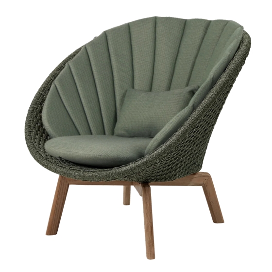Cane-line Peacock Loungesessel in dunkelgrün inkl. Kissen - Ausstellungsstück