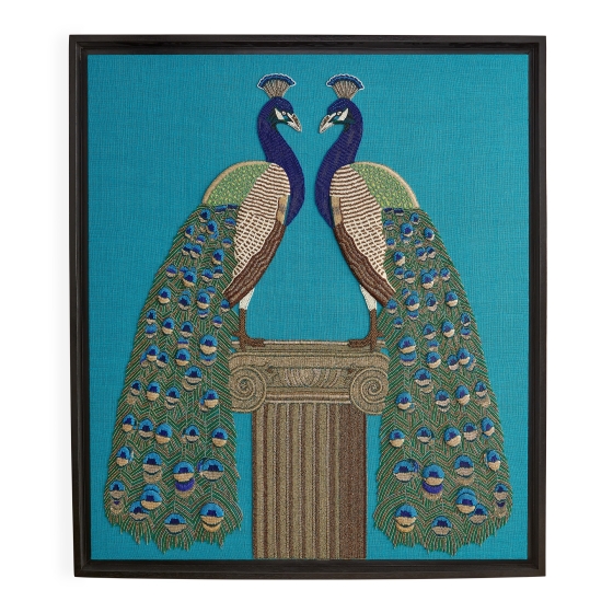 Jonathan Adler Wandbild "Peacock Beaded Art"