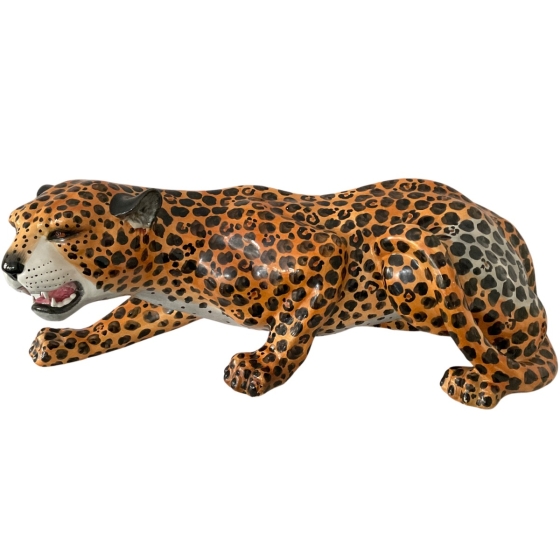 Porzellanskulptur "Schreitender Leopard"