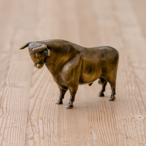 Bronzeskulptur "Bulle - Börse" klein