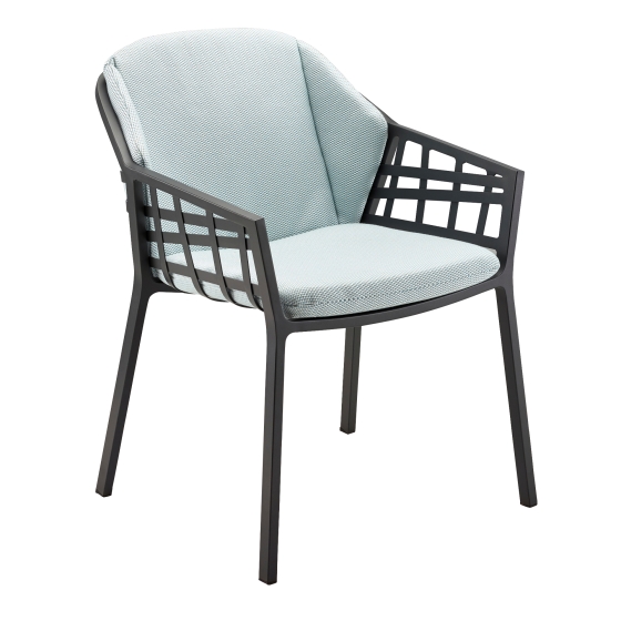 Solpuri Basket Dining Sessel inkl. Sitz-/Rückenpolster in ice blue