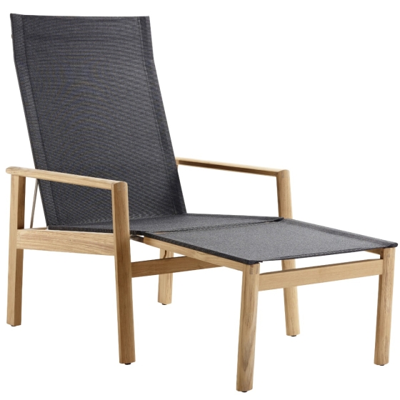 Solpuri Safari Teak Deck Chair, inkl. Hocker