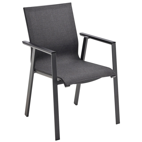 Solpuri Soul Stapelsessel mit Alu-Armlehne in schwarz - Ausstellungsstück