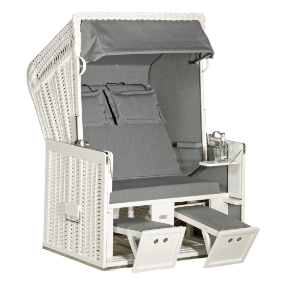 Sonnenpartner Gartenstrandkorb "Konsul" 2-Sitzer, Stoff-Nr.718, Halbliegemodell