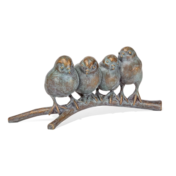 Edition Strassacker Bronzeskulptur "Kükenquartett"