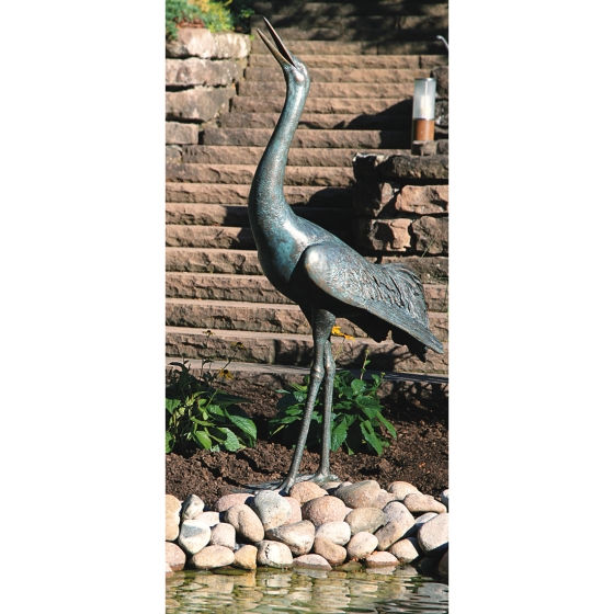 Edition Strassacker Bronzeskulptur "Kranich, rufend"