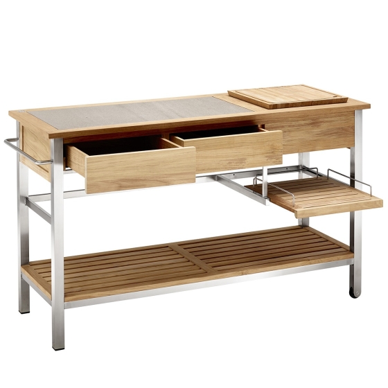 design Küchenwagen teak edelstahl