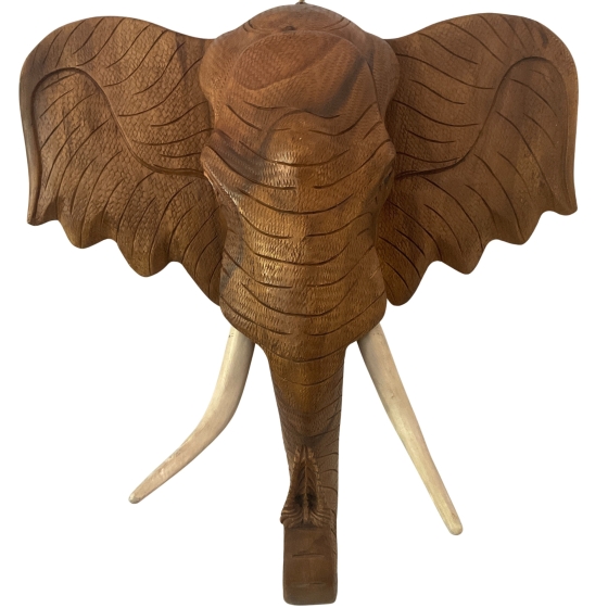 Wandobjekt "Elefantenkopf" aus Akazienholz