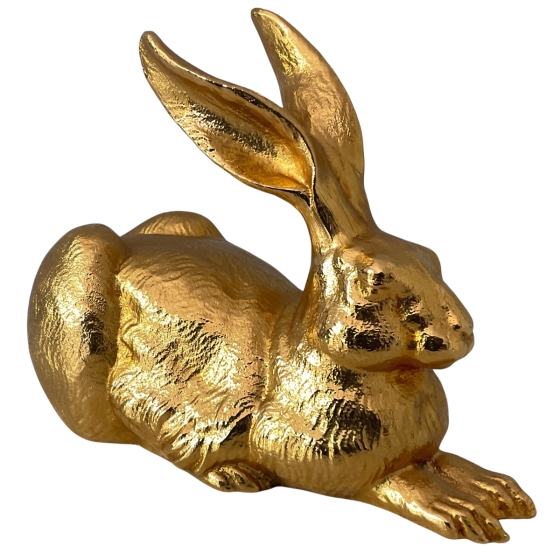 Zinnskulptur "Albrecht Dürer Hase" 24 Karat vergoldet, limitiert, von Ottmar Hörl