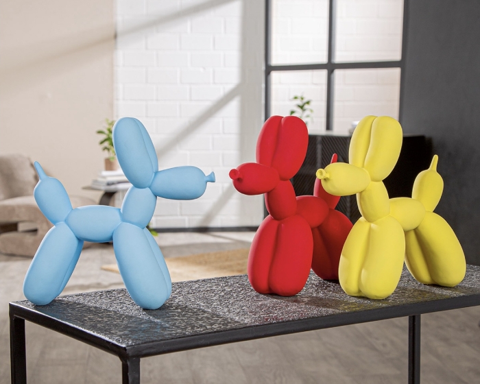 Skulptur Ballon-Hund "Jeune" - 3 Hundefiguren als Set