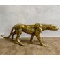 Seitenansicht des Bronzefigur "Schleichender Gepard (Gold)"