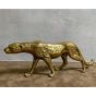 Seitenansicht des Bronzefigur "Schleichender Gepard (Gold)" - links