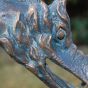 Kunsthandel-Lohmann-Bronze-Drache Saphira als Wasserspeier auf Granitstein von Rottenecker