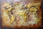Wandbild Wandobjekt Dekobild Metall Weltkarte Globus