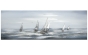 Wandbild "Silber Regatta" mit Aluminium - handgemalt