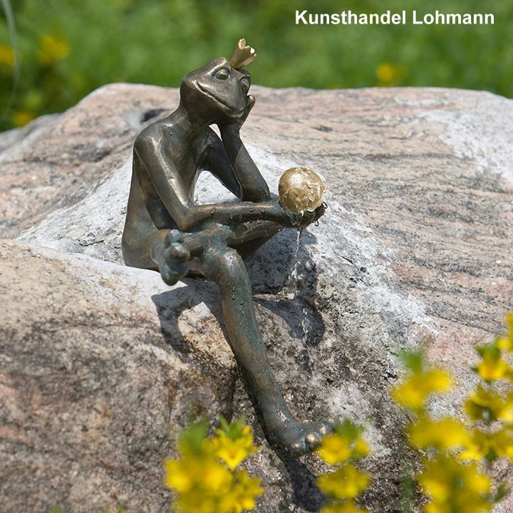 Rottenecker Froschkönig Teodor 23 cm Bronze Wasserspeier Gartenfigur Skulptur 