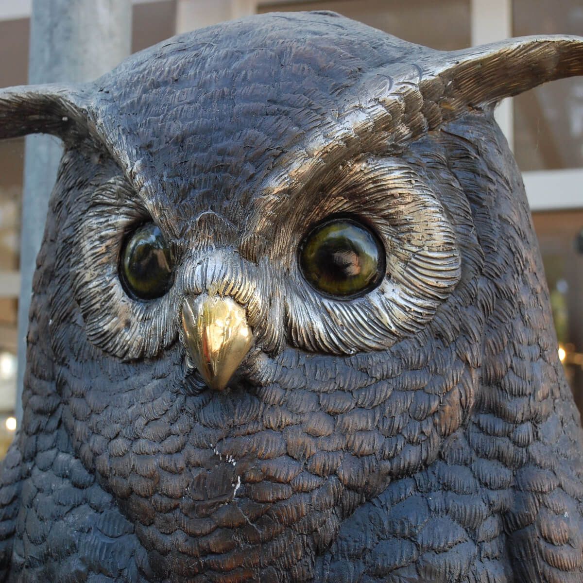 ★ Bronze Figur Eule owl mit antiker Patina 512-2