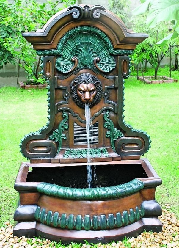 Brunnen Löwenkopf Wasserauslauf für Wandbrunnen Dekoration Garten Speier