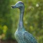 Bronzeskulptur Ente mit grüner Patina 