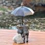 Bronzewasserspeier Regenschirmpaar