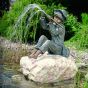 Bronze-Wasserspeier Junge mit Flöte Rottenecker