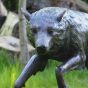 Gesicht der Bronzeskulptur "Wolf"