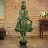 Buddha grün aus Holz