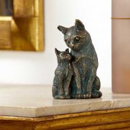 Bronzeskulptur Katze schmusekatzen