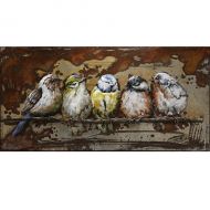 Metall - Wandbild "Vögel auf Ast" metallbild wandbild wandobjekt dekobild 