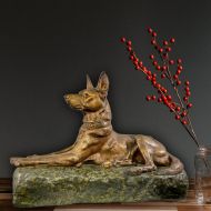 Metallskulptur "Deutscher Schäferhund" von Maximilien Louis Fiot