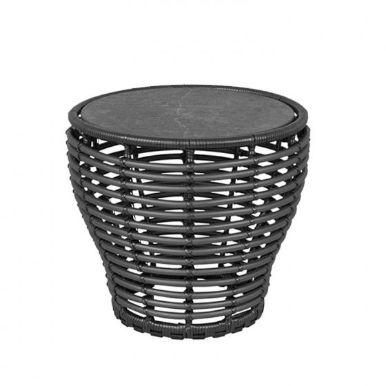 Cane-Line Basket Couchtisch klein in graphit inkl. Keramikplatte