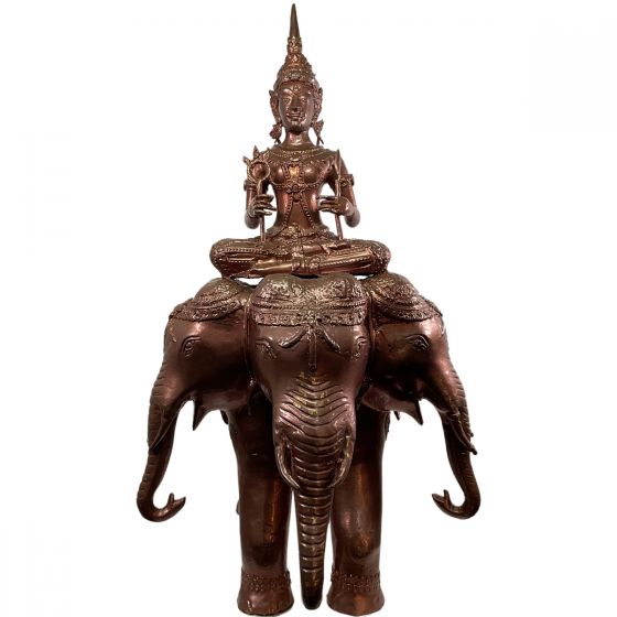 Frontansicht der Bronzefigur "Elefant Erawan"