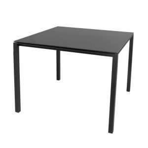 Cane-line Pure Esstisch 100x100cm in lavagrau mit einer Tischplatte in Nero schwarz