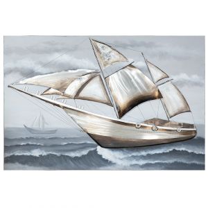 Wandbild "Segelboot im Wind" mit Aluminium-Elementen