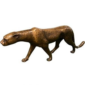 Bronzeskulptur "Kleiner Gepard, Bronzefarben"