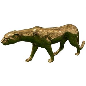 Bronzeskulptur "Kleiner Gepard, gold"